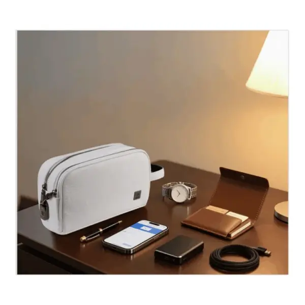 WiWU Phantom Fingerprint Lock Pouch Pro White on the table minimalist at Nextechstore.lk