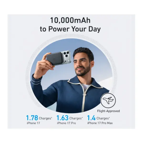 Anker MagGo Power Bank (10K, Slim) Airline Approved PowerBank Black at Nextechstore.lk