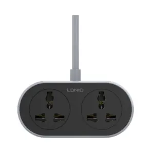 LDNIO SC2018 Universal 2 AC Outlet Extension Cord Front View At Nextechstore.lk