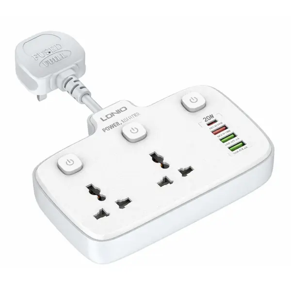 LDNIO SC2413 2500W Universal Outlet With USB-C AND USB-A Ports at Nextechstore.lk