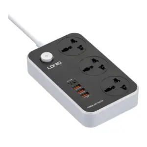 LDNIO SC3412 38W PD20W Power Strip 3 Socket Outlets and 3 QC 3.0 USB At Nextechstore.lk