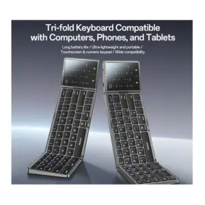 Yesido Kb49 Tri-Fold Wireless Bluetooth Keyboard with Touchpad & Numeric Keypad for Phone, Tablet & PC at Nextechstore.lk