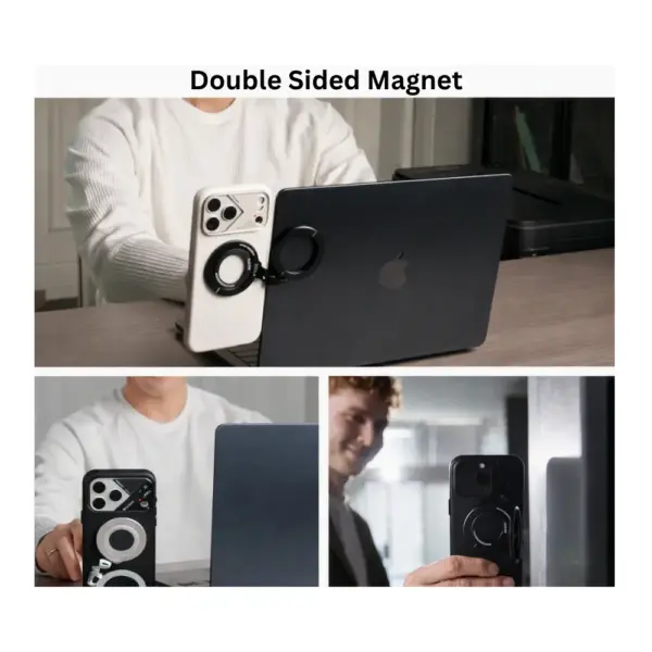 AULUMU G09 Infinite 360° Magnetic Stand With 3-Axis Rotation Black and White double sided magnet