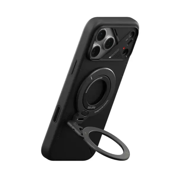AULUMU G09 Infinite 360° Magnetic Stand With 3-Axis Rotation Black on phone position white background