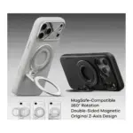 AULUMU G09 Infinite 360° Magnetic Stand With 3-Axis Rotation Open Black and White on phone