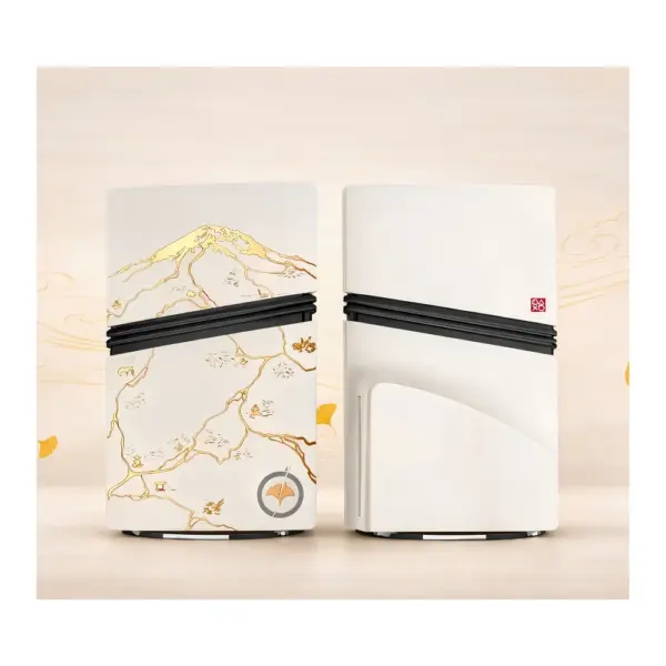 Ghost of Yotei PS5 Pro Faceplate – Disc Edition White and Gold Sides