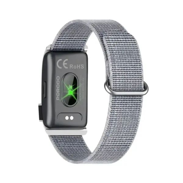 Porodo Trackfit Pro Smart Bracelet Fitness Tracker with Display Black Grey Side View at Nextechstore.lk