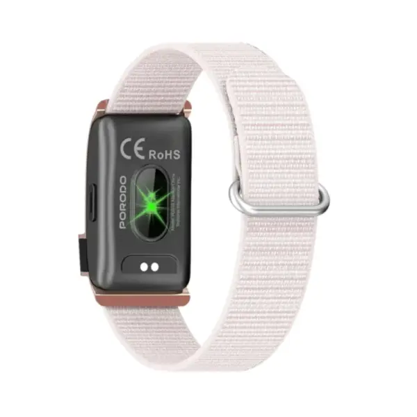 Porodo Trackfit Pro Smart Bracelet Fitness Tracker with Display Black Pink Side View at Nextechstore.lk